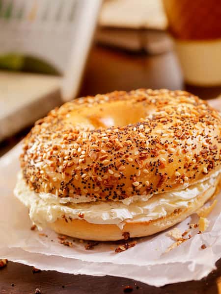 Toasted Bagel With Cream Cheese