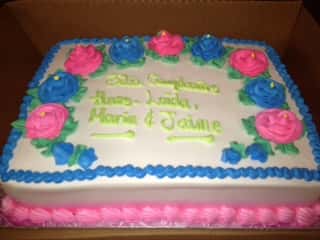 birthday cake with edible flowers