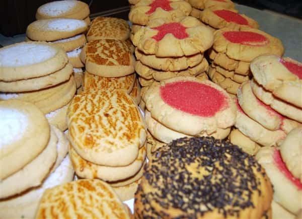 assortment of bakery cookies being displayed