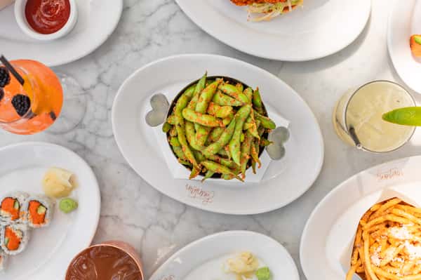 spread of menu items