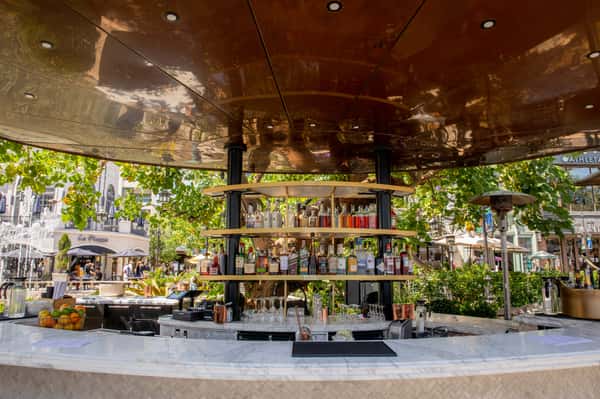 outdoor bar area