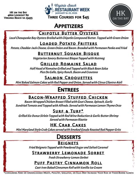 Restaurant Week Menu 2026