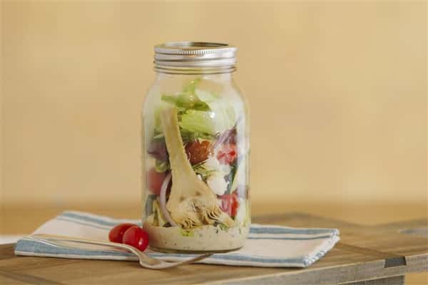 Salad in mason jar