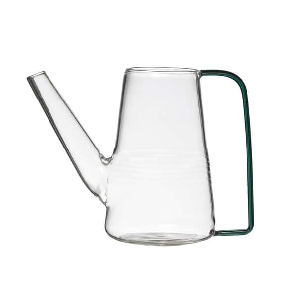 Petite Glass Watering Pitcher with Green Glass Handle