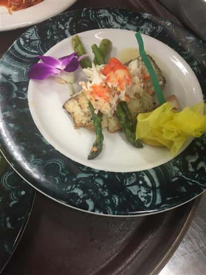 lobster roll with asparagus