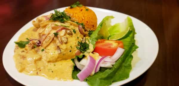 rice, avocado and cheesy dish