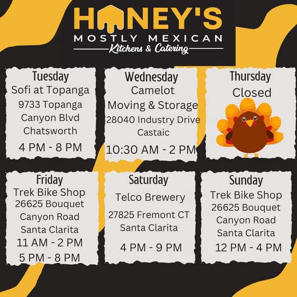 honeys schedule 11-7