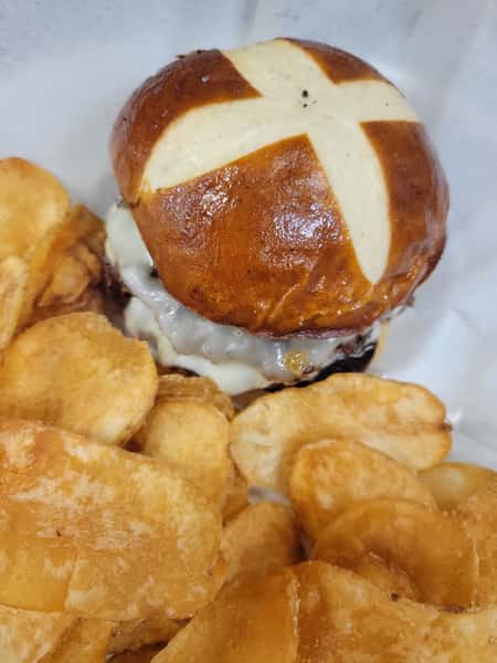 Gabriel's Pub Pretzel Burger