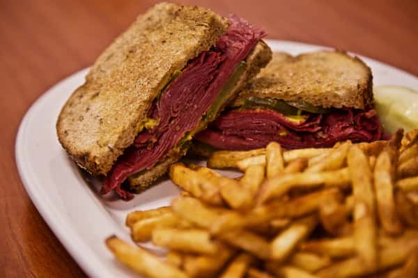 sandwich and fries