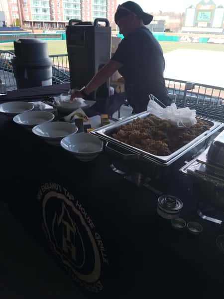 serving food
