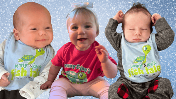 3 Babies in Bibs and T-Shirt