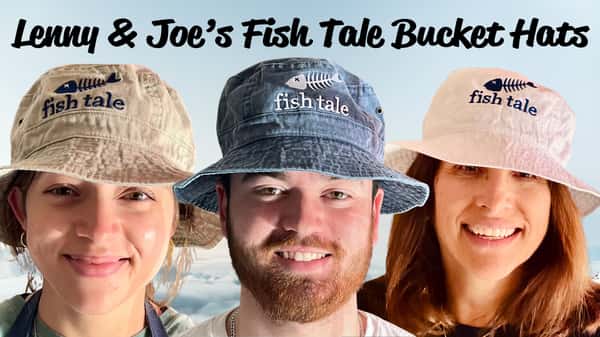 3 people wearing Fish Tale Bucket Hats