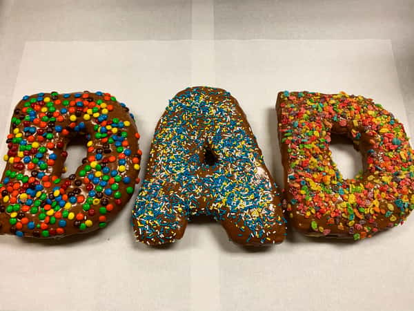 DAD letter doughnuts