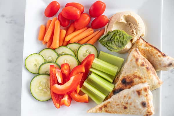 Vegetables and hummus