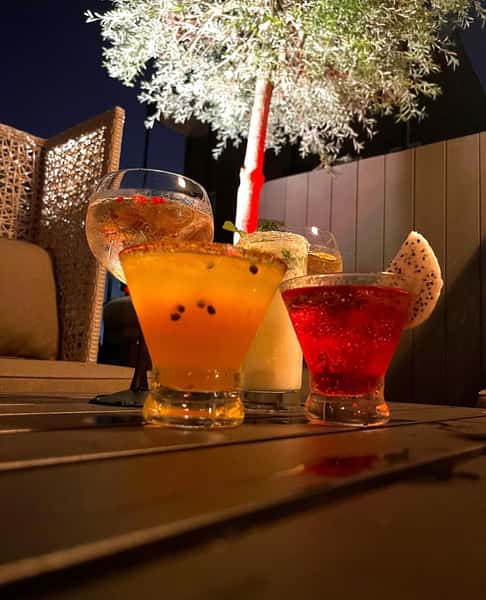 Cocktails on a table