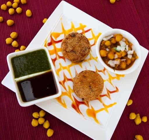 Desi Ghee Aloo Tikki with Chana