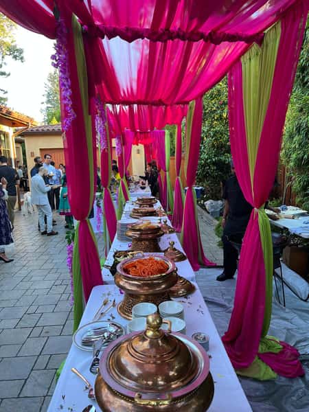 Catering set up at a location