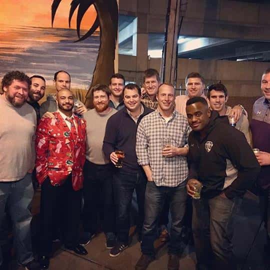 friends, group of guys outside