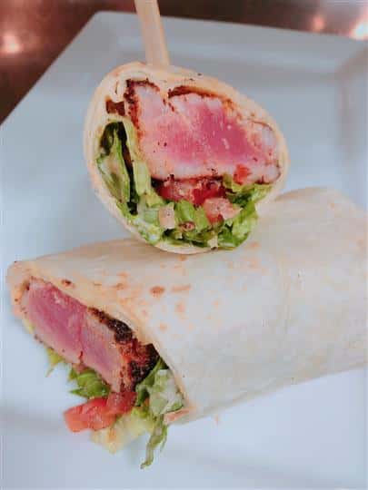 wrap filled with steak
