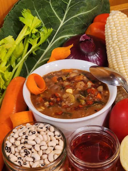 Smoky Black Eyed Peas & Collard Greens
