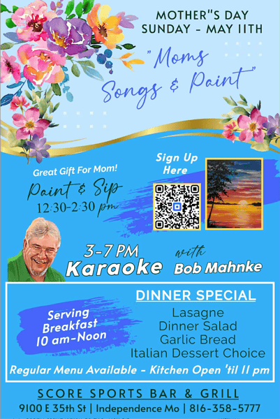 Mother's Day at Score Sports Bar and Grill