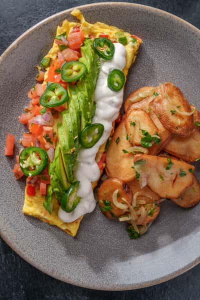 Omelette au lever du soleil du sud-ouest
