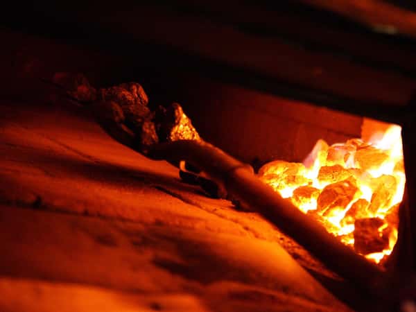 interior of coal fired oven