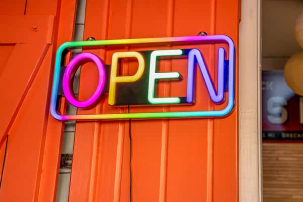 open sign