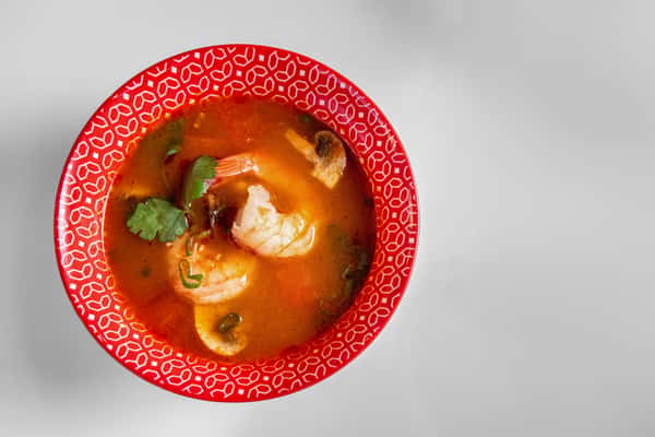 miso seafood soup overhead