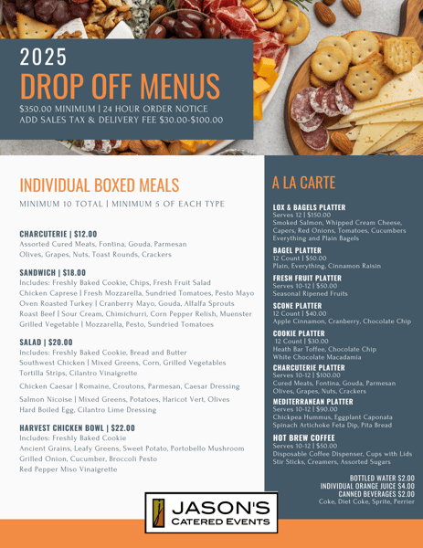 A La Carte Drop Off Menus