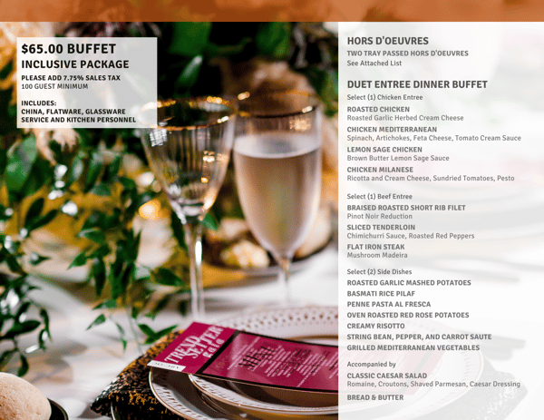 Buffets Package Includes Staffing