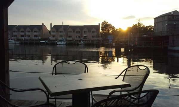 Evening outdoor shot of a restaurant's table by Cambridge Creek