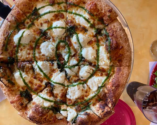 freshly baked pizza