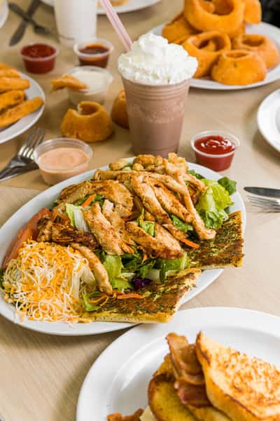 grilled chicken salad milkshake and other dishes