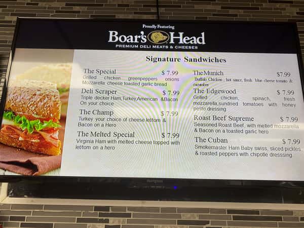Signature Sandwiches Menu