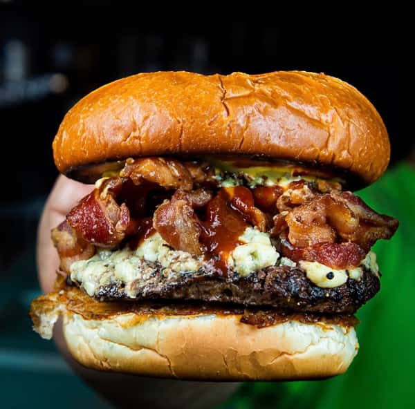 Good Vibes Bacon Blue Burger