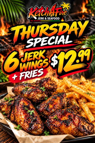 Jerk Wings & Fries (Thursday Special)