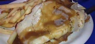 Hot Open Face Turkey Sandwich with Brown Gravy