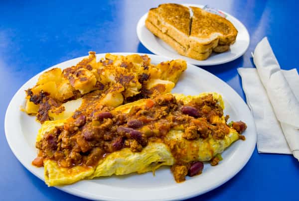 Chili Cheese Burger Omelet