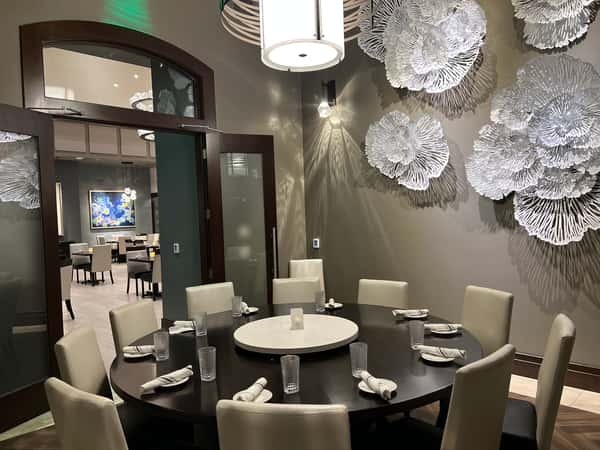 Private dining room at Dulivia Ristorante Italiano in Springdale, Utah, featuring elegant décor, intimate seating, and a refined setting for private events and special occasions.