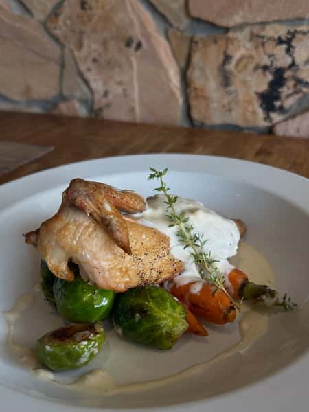 Golden, crispy skin. Tender, juicy chicken. A rich garlic cream sauce made for savoring.

This week’s special pairs a roasted half hen with Brussels sprouts and sweet carrots for a classic French-inspired plate that’s hearty without being heavy.

Join us this week and discover your new favorite midday indulgence. 

#ricevillage #houston #houstonrestaurants #frenchrestaurant #winebar