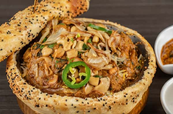 naan bowl filled with food