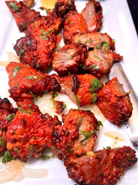 Lamb Boti Kebab (GF, naan, salad)