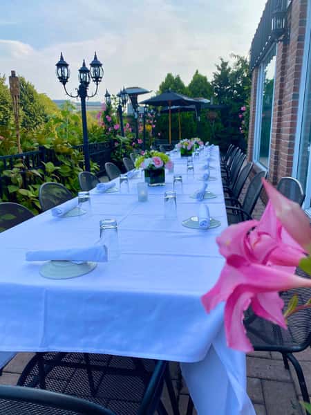 Table outdoors on patio
