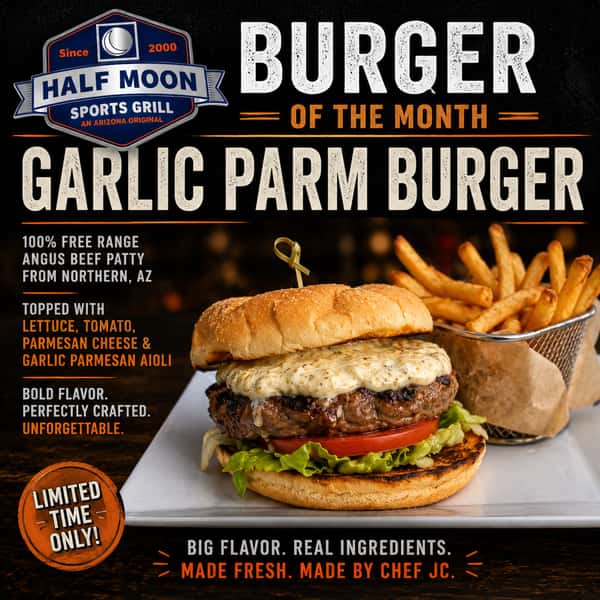 Feature Burger-Garlic Parm Burger