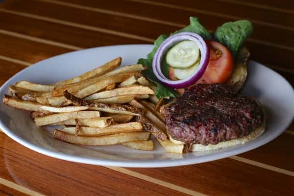Steak Burger - Half a pound of hand pattied Certified Angus Beef(r) charcoal grilled to order