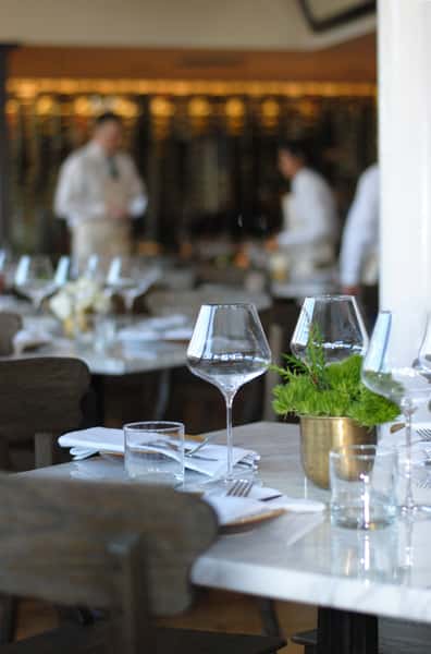 table with wine glasses