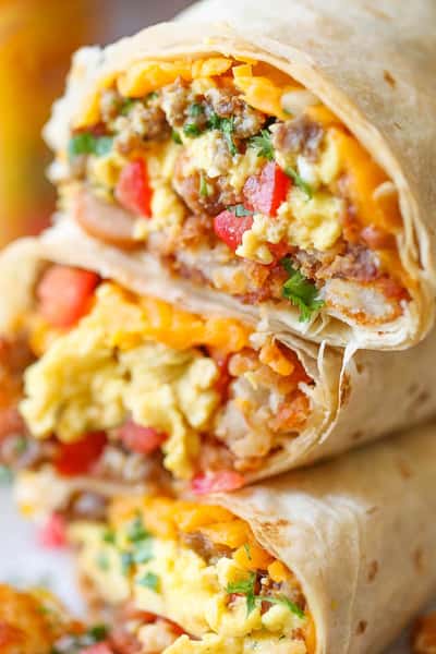 Veggies and Eggs Breakfast Burrito