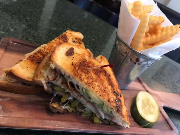 sandwich and fries