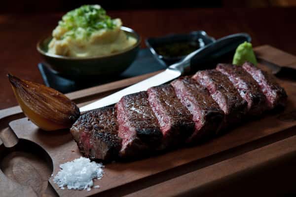 sliced steak
